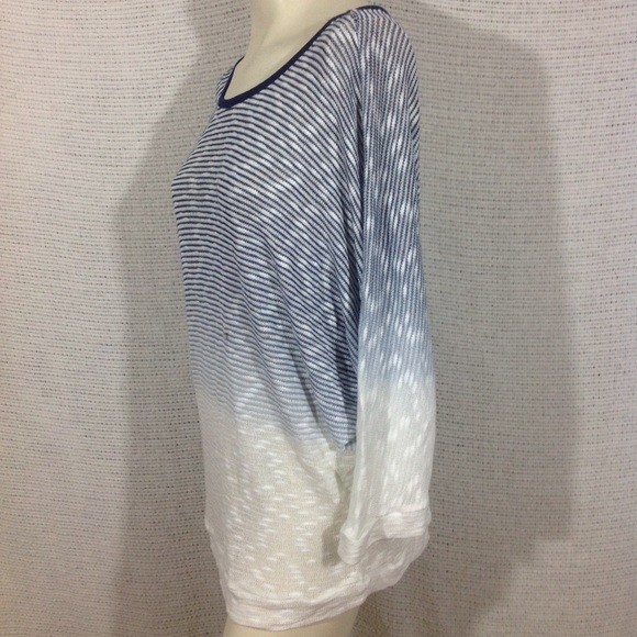 Thin Knit Sweater Bat Wing Sleeve Blue Hombre - Picture 4 of 8